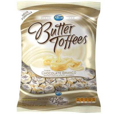 BALA BUTTER TOFFEES CHOCOLATE BRANCO 600G