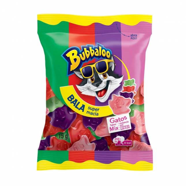 BUBBALOO BALA MIX  GATOS 15G